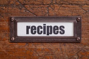 Wooden Recipe box that inspired a home cookie business