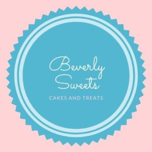 Pink & blue badge style logo for Beverly Sweets
